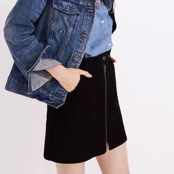 Madewell Black Mini Denim Skirt  size 29 - Picture 8 of 8